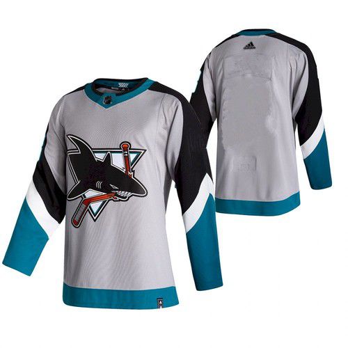 Men San Jose Sharks Blank White NHL 2021 Reverse Retro jersey